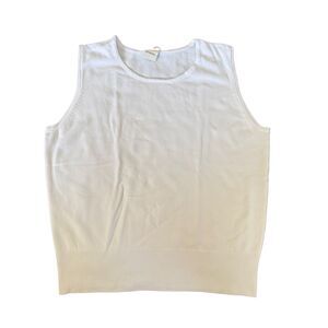 Merona XL white knit tank sweater blouse lightweight sleeveless